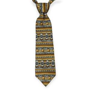 Christian Dior Monsieur Silk Tie Men's Vintage Gold Architectural Pattern Canada